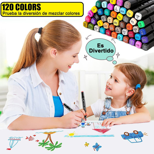 R 120 Colores De Pinceles De Doble Punta Pinceles De