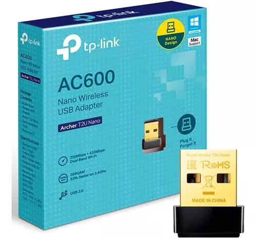 Adaptador Wifi Usb Mini Tp-link Archer T2u Ac600 Dual Band