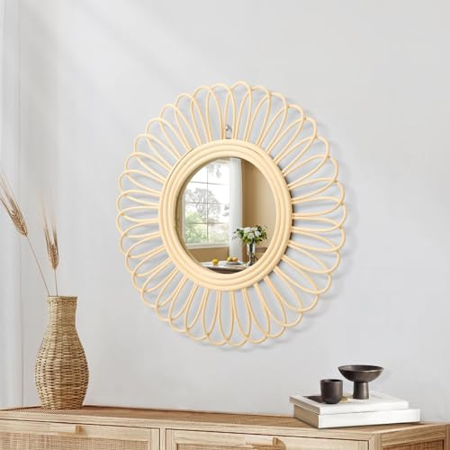 Espejo De Pared Decorativo De 16 Pulgadas En Madera Rústica,