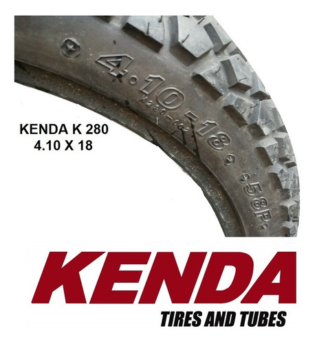 Cubierta Enduro Calle Kenda K280 410x18 4.10-18 Xtz Dompa