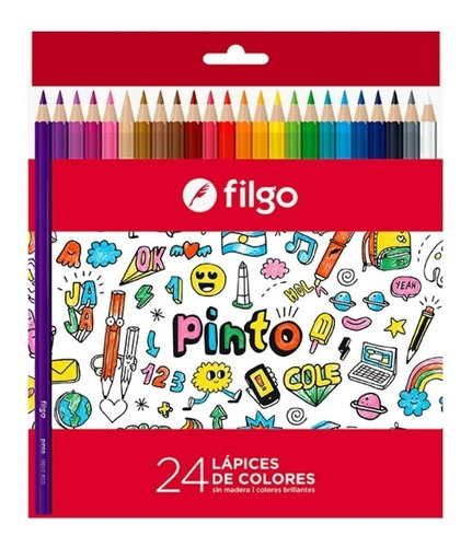 Lapices Filgo Pinto Largos X 24 Colores