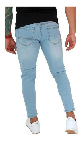 Imagen 2 de 3 de Jeans Elasticados Hombre Strech Celeste