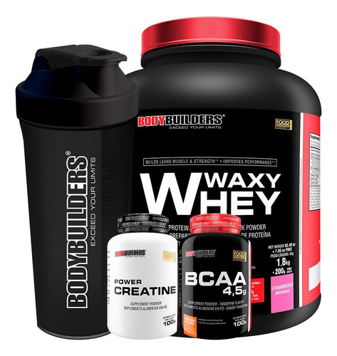 Kit Waxy Whey 2kg+ Bcaa 4,5 100g+ Power Creatina 100g