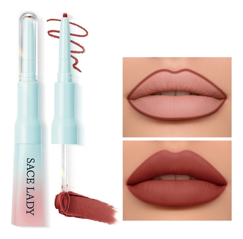 Sace Lady Delineador De Labios 2 En 1 Mate Suave Y Duradero 08 Maple Love
