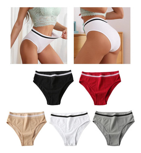 Ropa Interior De Algodón De Talle Alto Para Mujer