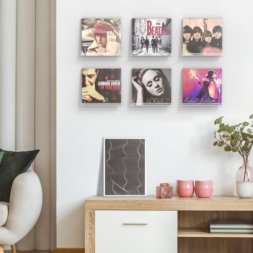Estantes De Acrilico Transparents Para Discos 30cm 6u