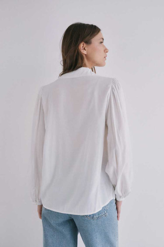 Camisa Blusa Importada Escote En V Hombros Con Frunces Mujer