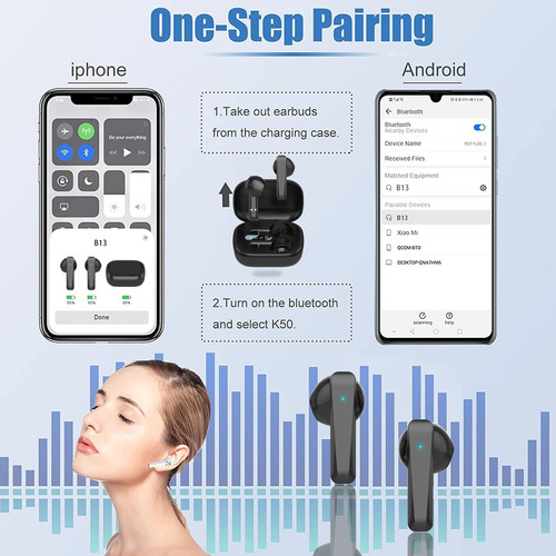 Fones De Ouvido B13 5.3 Noise Cling Com Microfone, Ipx7, Pre