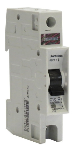  Termomagnetico Siemens 5sx1 1  C 10a 1p 