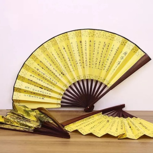 Kit 3 Leques Dobrável Bambu Cosplay Chinês Japão Kung Fu
