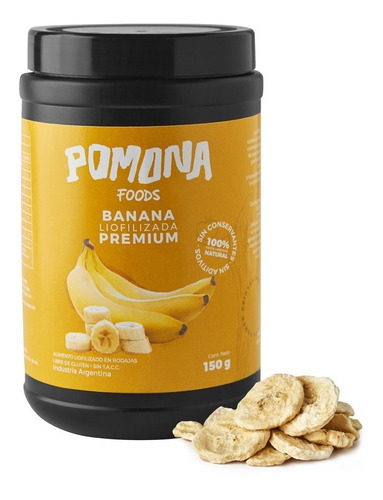 Fruta Banana Liofilizada Premium Pomona Foods 100% Natural