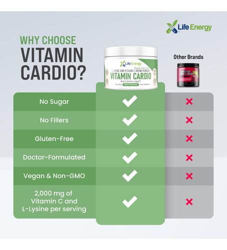 Life Energy Vitamina C 2000mg Y L-lisina Polvo 210g