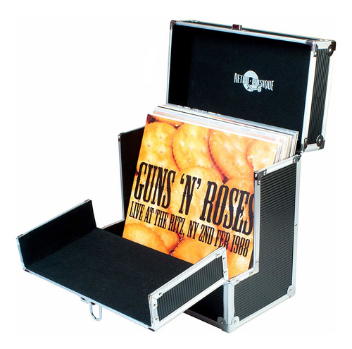 Caja Para 40 Discos De Vinilo 12'' Retro Musique Desplegable