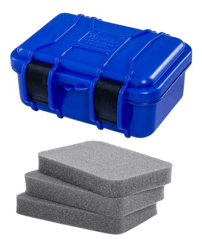 Case Rígido Patola Mp-008 Azul Com Espuma Micro Serrilhada