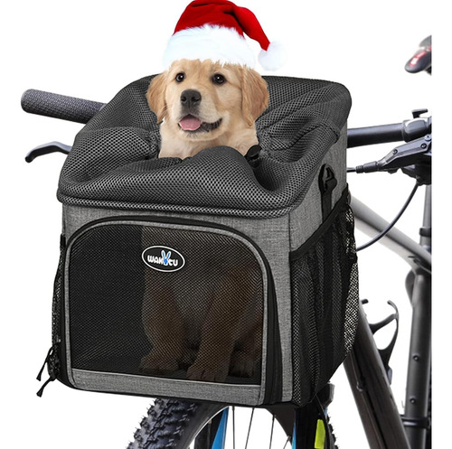 Wakytu Dog Bike Basket Carrier, Pet Bike Front Carrier Mochi