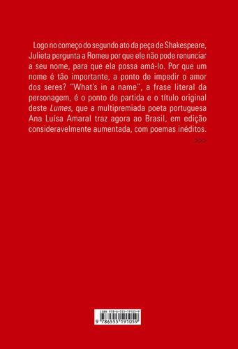 Lumes, de Amaral, Ana Luísa. Editorial Editora Iluminuras Ltda.,Assírio & Alvim, capa mole em português, 2021