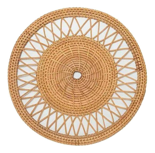 Cesta Poco Profunda Hueca De Decoración Boho Escalonar 30cm