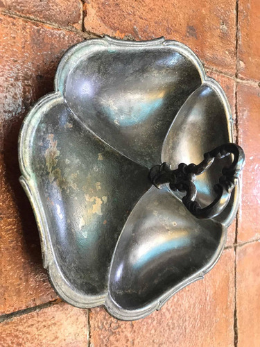 Plato Botanero De Pewter Antiguo (Usado)