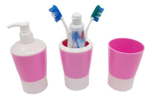 3pzs Niños Kit Accesorios De Baño Cuidado Personal Color Rosa