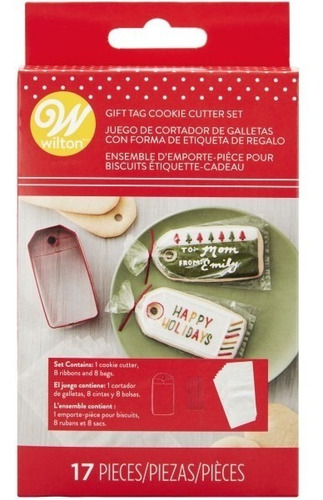 Kit Cortante Para Galleta Etiqueta De Regalo Navidad Wilton