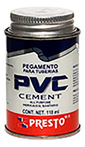 Cemento Pvc Tuberias Conex Hidraulicas 118 Ml Pvc Cement