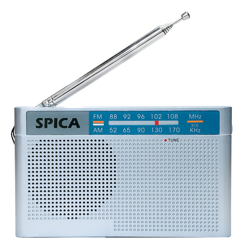 Radio Retro Spica Sp-350 A Pila Portatil Am/fm Entrada auricular Color Gris