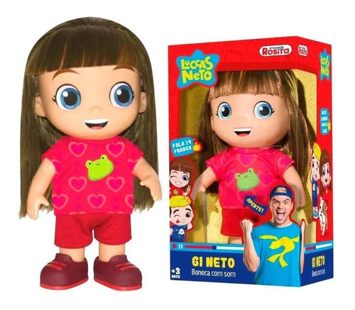 Boneca Giovana Aventureira Vermelha Gi Do Luccas Neto Rosita