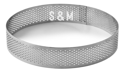 Molde Cintura Microperforada Acero Redonda 18cm Reposteria Color Gris