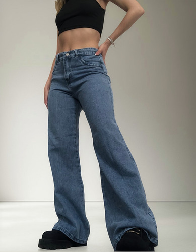 Pantalones Jean Wid Leg Mujer