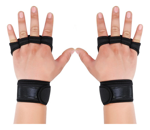 1 Par De Guantes Protectores De Muñeca Negros De 4 Dedos Ant