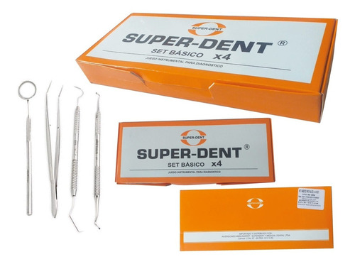 Kit Básico Dental En Acero Inoxidable X 4 Piezas