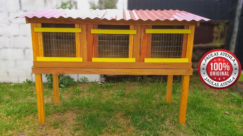 Jaula 3 Servicios Para Cuyes Conejos Pollos