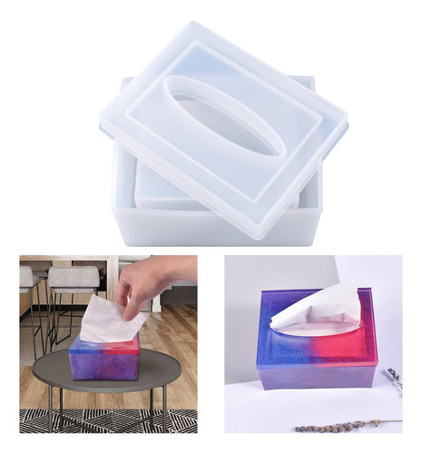 Diy Silicona Epoxi Resina Molde Tejido Caja Soporte Molde