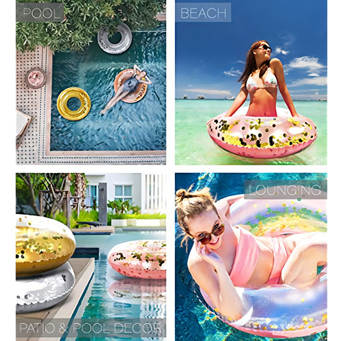 Inflatable Pool Float Party Accesorio Para Tubo Rose Gold Co