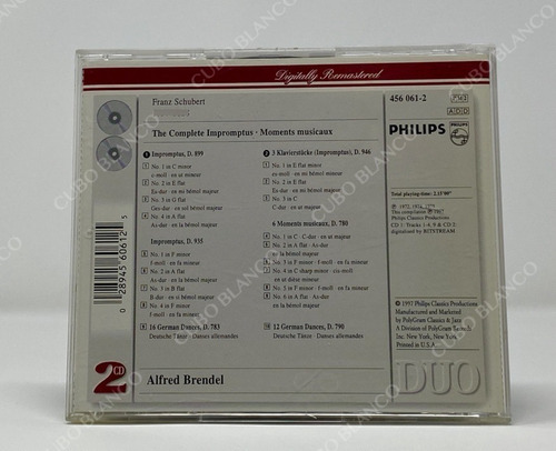 Schubert - The Complete Impromptus 2 Cds Remasterizado 1997 (Usado)