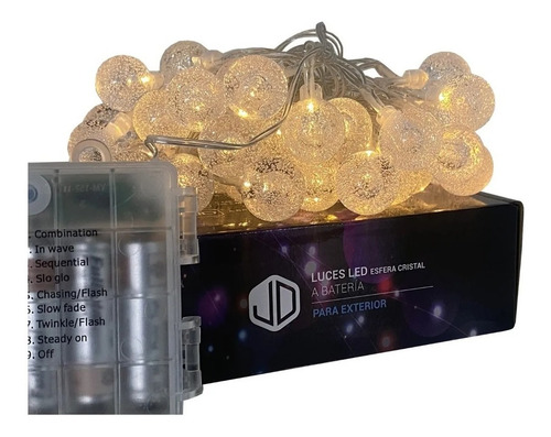 Imagen 1 de 6 de Luces Decorativas A Pila 10 Mts Blanco Blanco Cálido Cuota-*