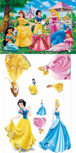 Kit Display Princesas Disney 8 Peças+ Painel 2x1,50. Ref08