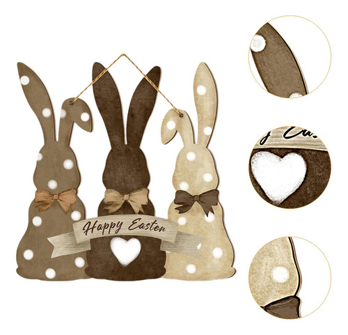 Placa Colgante De Madera De Pascua Para Puerta, Placa De