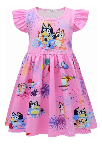 Anime Bluey Bandit Falda De Manga Voladora Vestido De Niñas