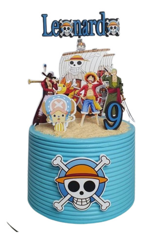 Adorno One Piece Luffy Nami Decoracion Torta Cumpleaños 