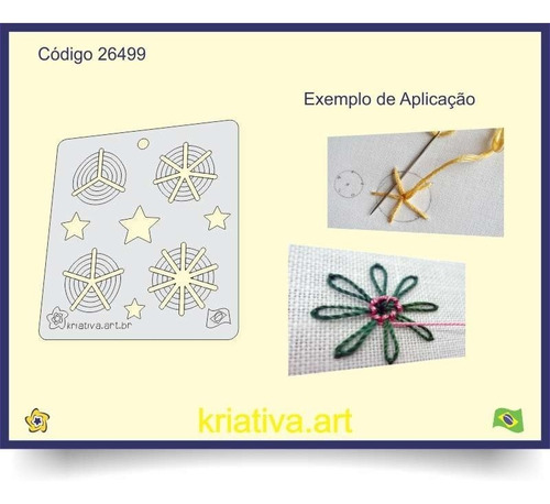 Imagem 5 de 5 de Gabarito Para Bordado Modelo Rosa Raiada