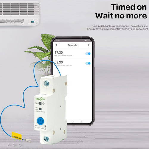 Interruptor Automático De Disyuntores Wifi 1p Y Asistente