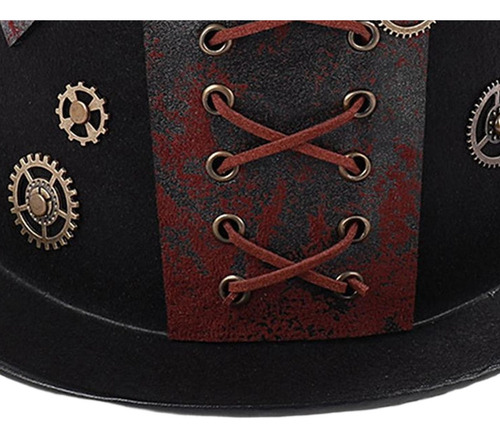 Aplicable A Sombrero De Copa Gótico Steampunk Vintage Con