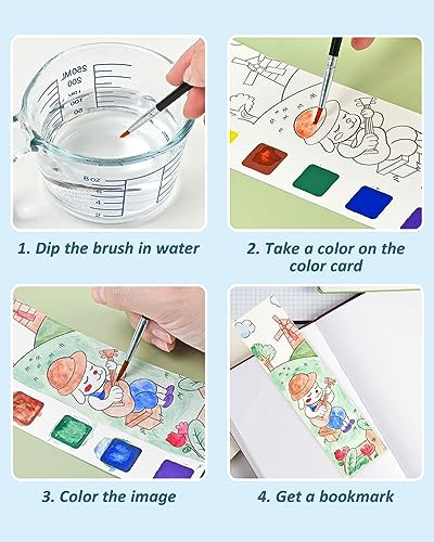Kit De Pintura De Acuarela De Animales Con Mini Pinceles