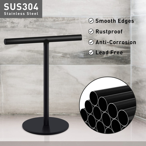 / Soporte Para Toallas De Mano En Forma De T, Toallero Negro