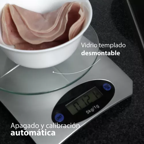 BÃ¡scula Digital Gramera de Vidrio Capacidad 5KG