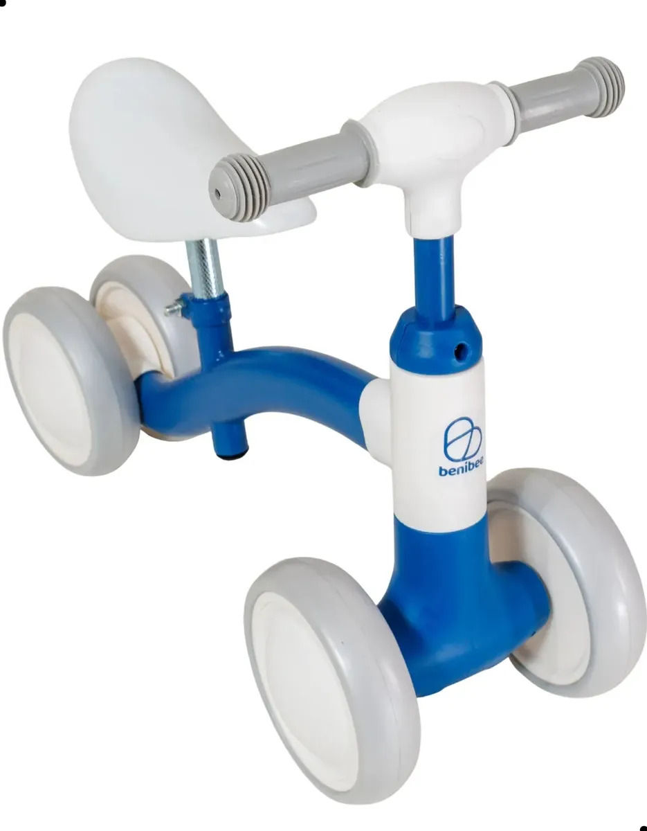 Bicicleta De Equilíbrio Infantil S/ Pedal 4 Roda Joy Benibee Azul