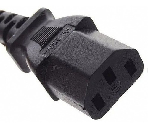 Imagen 3 de 3 de Cable Power 220v Interlock 3 Patas Para Fuente Monitor Pc