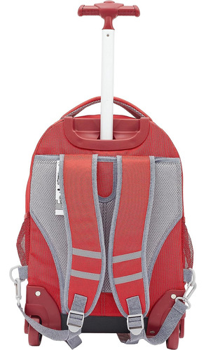 Mochila Con Ruedas Travelers Club Con Correas Color Rojo