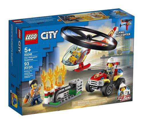 Bloques para armar Lego City Fire helicopter response 93 piezas en caja